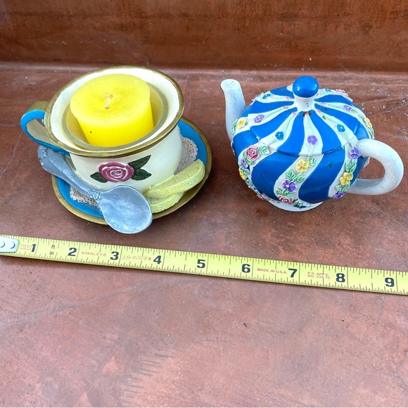 2 set mini teapot container votive candle holder teacup decor trinket mini bowl - Picture 12 of 13